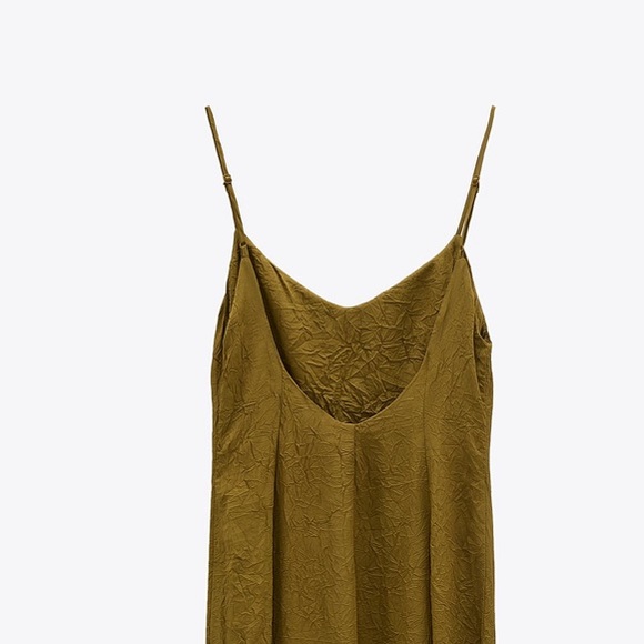 NWT Zara Khaki Slip Dress - Picture 3 of 8
